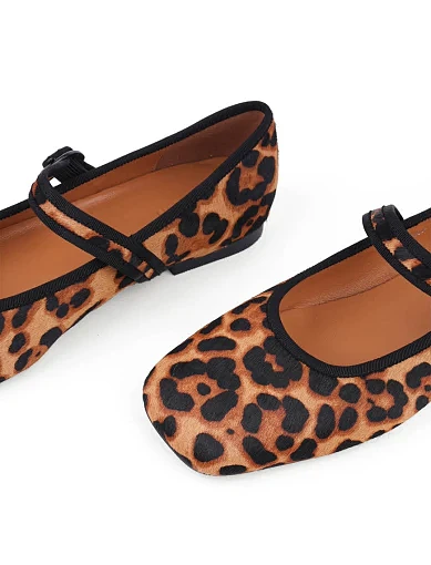 Жіночі балетки MIRATON шкіряні леопардові (Y103-12) - фото 5 - Miraton