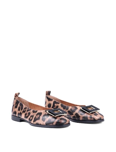 Жіночі балетки Attizzare шкіряні леопардові (Y161-90) - фото 3 - Miraton