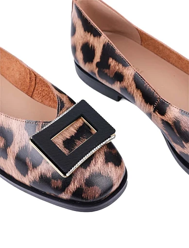 Жіночі балетки Attizzare шкіряні леопардові (Y161-90) - фото 5 - Miraton