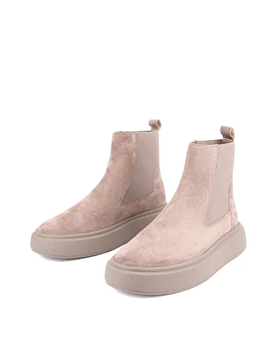 Жіночі черевики Attizzare велюрові бежеві з підкладкою з байки (2202-33-2) - фото 3 - Miraton