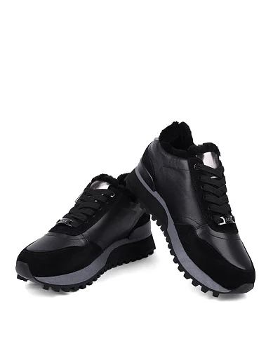 Жіночі кросівки Attizzare шкіряні чорні (2837-28 FW24-25) - фото 2 - Miraton