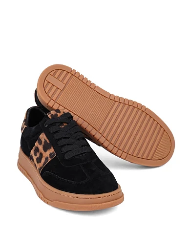 Жіночі кеди MIRATON велюрові чорні (3201-8) - фото 2 - Miraton