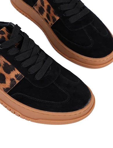 Жіночі кеди MIRATON велюрові чорні (3201-8) - фото 5 - Miraton