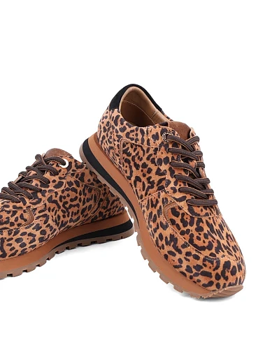 Жіночі кросівки MIRATON велюрові леопардові (3206-1-7) - фото 2 - Miraton