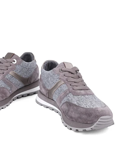 Жіночі кросівки MIRATON велюрові сірі (3206-2-2) - фото 2 - Miraton