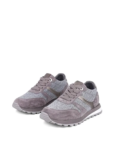 Жіночі кросівки MIRATON велюрові сірі (3206-2-2) - фото 3 - Miraton