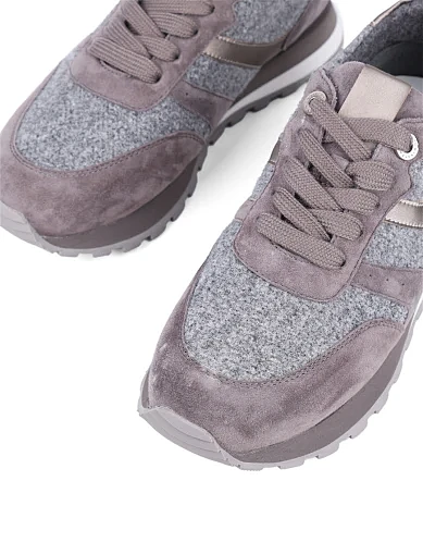 Жіночі кросівки MIRATON велюрові сірі (3206-2-2) - фото 5 - Miraton