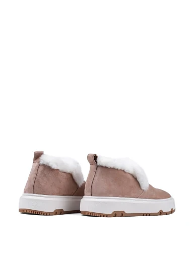 Жіночі черевики Attizzare велюрові бежеві з підкладкою з натурального хутра (705H-24-301-1) - фото 4 - Miraton