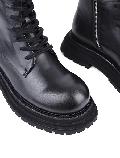 Жіночі черевики MIRATON шкіряні чорні з підкладкою з байки (8816-1) - фото 5 - Miraton