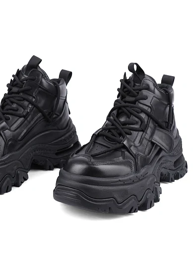 Жіночі черевики MIRATON шкіряні чорні з підкладкою з натуральної шкіри (3933-1) - фото 2 - Miraton