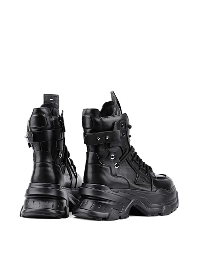 Жіночі черевики MIRATON шкіряні чорні з підкладкою з байки (2288-8) - фото 4 - Miraton