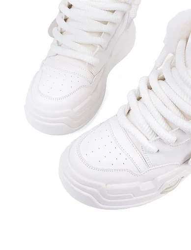 Жіночі черевики MIRATON шкіряні білі з підкладкою з натурального хутра (211D-28) - фото 5 - Miraton