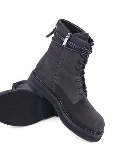 Жіночі черевики MIRATON велюрові сірі з підкладкою з байки (GT20578-022-NJ97) - фото 2 - Miraton