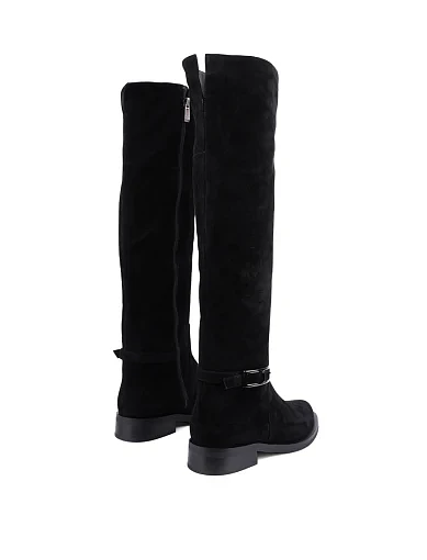 Жіночі ботфорти Attizzare велюрові чорні з підкладкою з байки (2401-1921-1) - фото 3 - Miraton