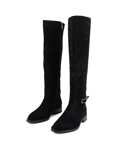 Жіночі ботфорти Attizzare велюрові чорні з підкладкою з байки (2401-1921-1) - фото 4 - Miraton