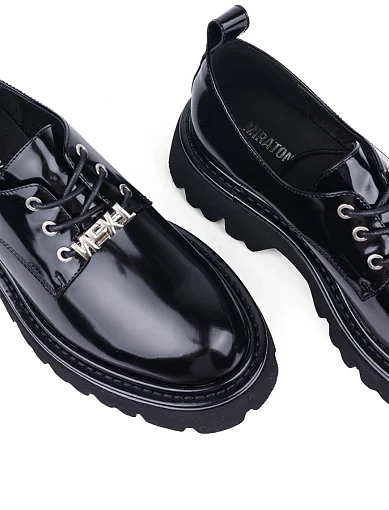 Жіночі туфлі MIRATON з масляної шкіри чорні (2451A-18-1) - фото 5 - Miraton