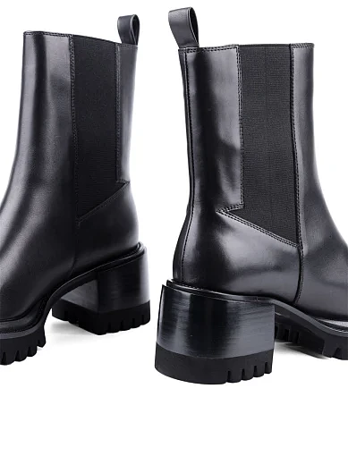 Жіночі черевики MIRATON шкіряні чорні з підкладкою з байки (6608-718-1) - фото 2 - Miraton