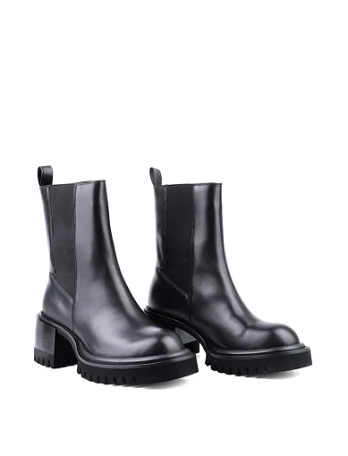 Жіночі черевики MIRATON шкіряні чорні з підкладкою з байки (6608-718-1) - фото 3 - Miraton