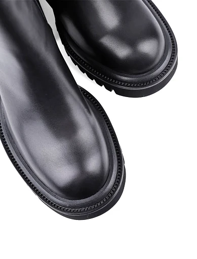 Жіночі черевики MIRATON шкіряні чорні з підкладкою з байки (6608-718-1) - фото 5 - Miraton