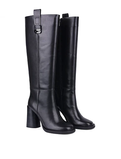 Жіночі чоботи MIRATON шкіряні чорні з підкладкою з байки (8715A-1689-1) - фото 3 - Miraton