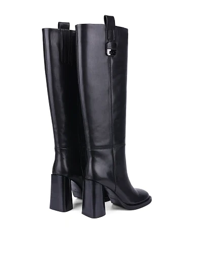 Жіночі чоботи MIRATON шкіряні чорні з підкладкою з байки (8715A-1689-1) - фото 4 - Miraton