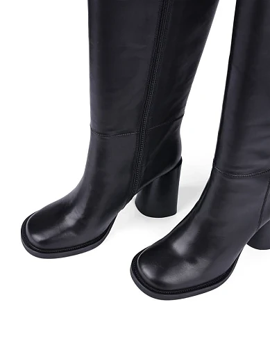 Жіночі чоботи MIRATON шкіряні чорні з підкладкою з байки (8715A-1689-1) - фото 5 - Miraton