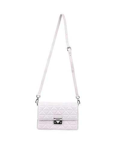 Жіноча сумка через плече MIRATON шкіряна молочного кольору - фото 4 - Miraton