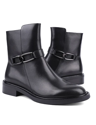 Жіночі черевики Attizzare шкіряні чорні з підкладкою з байки (366X-0668-N04) - фото 2 - Miraton