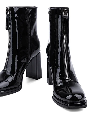 Жіночі черевики MIRATON лакові чорні з підкладкою з байки (8101X-0605-H154) - фото 2 - Miraton