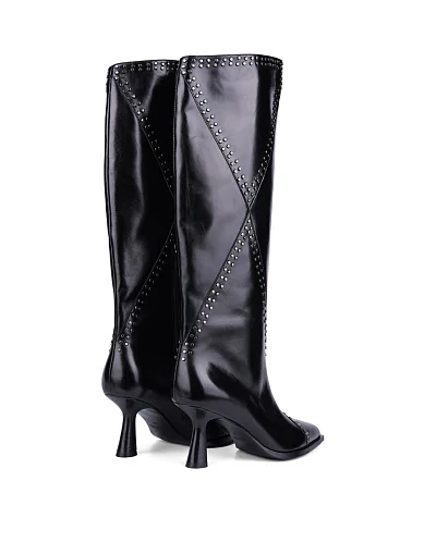 Жіночі чоботи MIRATON з масляної шкіри чорні з підкладкою з байки (8103H-1502-N400) - фото 5 - Miraton