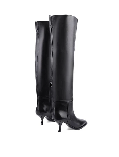 Жіночі ботфорти MIRATON шкіряні чорні з підкладкою з байки (8111H-2103-N390) - фото 4 - Miraton