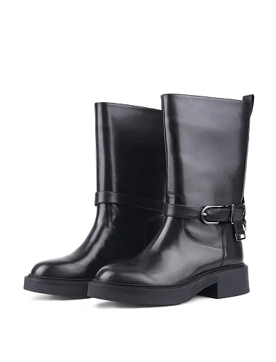 Жіночі черевики MIRATON шкіряні чорні з підкладкою з байки (877H-1023-N04) - фото 3 - Miraton