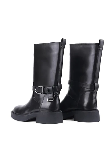 Жіночі черевики MIRATON шкіряні чорні з підкладкою з байки (877H-1023-N04) - фото 4 - Miraton