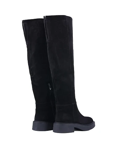 Жіночі ботфорти Attizzare велюрові чорні з підкладкою з натурального хутра (877X-2103-C49) - фото 4 - Miraton