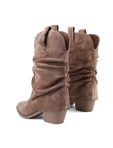 Жіночі черевики MIRATON велюрові бежеві з підкладкою з байки (899H-1019-N460) - фото 4 - Miraton