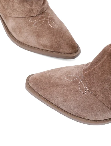 Жіночі черевики MIRATON велюрові бежеві з підкладкою з байки (899H-1019-N460) - фото 5 - Miraton