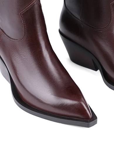 Жіночі чоботи MIRATON шкіряні коричневі з підкладкою з байки (G685-1416) - фото 6 - Miraton