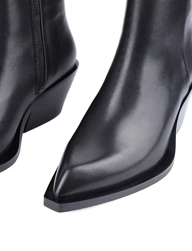 Жіночі черевики MIRATON шкіряні чорні з підкладкою з байки (G685-618) - фото 5 - Miraton