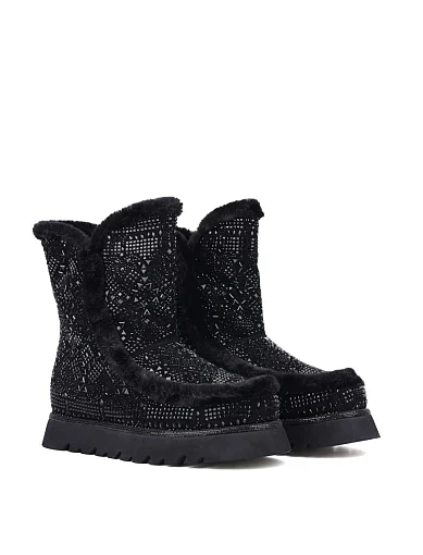 Женские угги Alma en Pena замшевые черные - фото 3 - Miraton