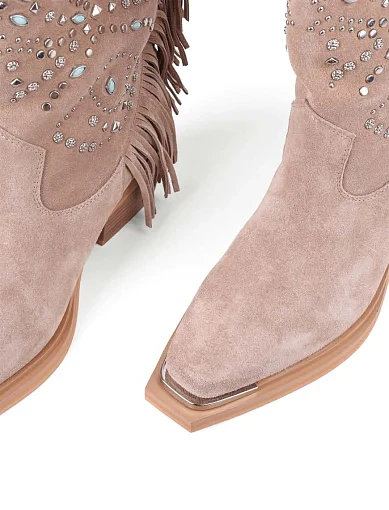 Жіночі чоботи козаки Alma en Pena замшеві бежеві (I240709) - фото 5 - Miraton