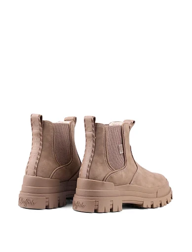 Женские ботинки Buffalo из искусственной кожи бежевые с подкладкой из текстиля - фото 4 - Miraton