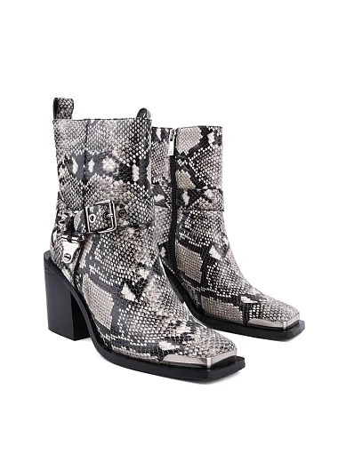 Жіночі черевики MIRATON шкіряні сірі з підкладкою з байки (1086-061) - фото 3 - Miraton