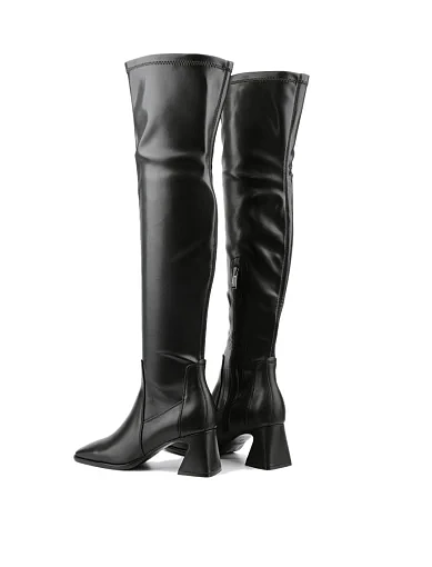 Жіночі ботфорти Attizzare шкіряні чорні з підкладкою з байки (8009-2002) - фото 3 - Miraton