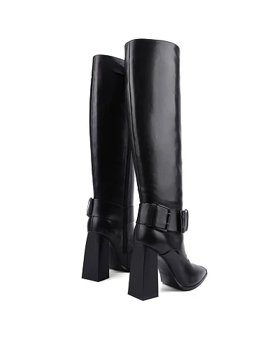 Жіночі чоботи MIRATON шкіряні чорні з підкладкою з байки (K8258-1-N1R) - фото 3 - Miraton