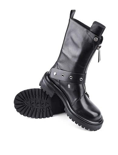 Жіночі черевики MIRATON шкіряні чорні з підкладкою з байки (K8260-9-N1R) - фото 2 - Miraton