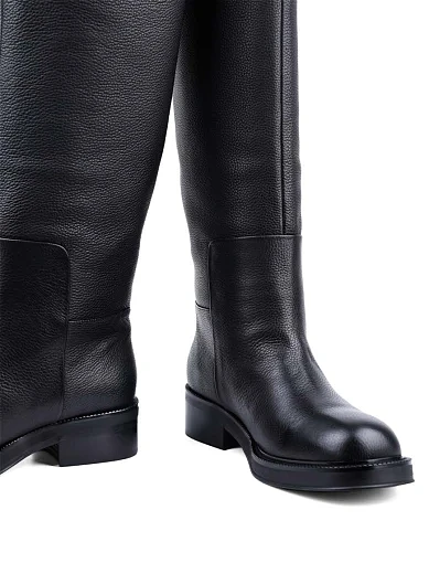 Жіночі чоботи Attizzare шкіряні чорні з підкладкою з натурального хутра (U8164-5-N1EM) - фото 2 - Miraton