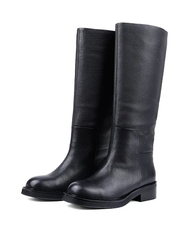 Жіночі чоботи Attizzare шкіряні чорні з підкладкою з натурального хутра (U8164-5-N1EM) - фото 3 - Miraton