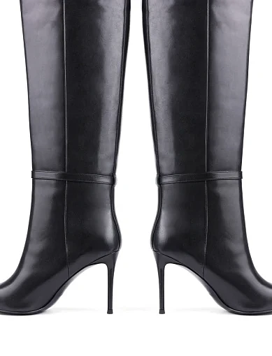 Жіночі чоботи Mia May шкіряні чорні з підкладкою з байки (24507-1607) - фото 2 - Miraton