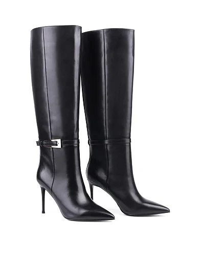 Жіночі чоботи Mia May шкіряні чорні з підкладкою з байки (24507-1607) - фото 3 - Miraton