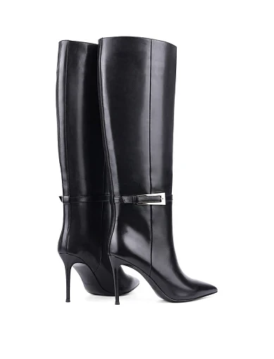 Жіночі чоботи Mia May шкіряні чорні з підкладкою з байки (24507-1607) - фото 4 - Miraton